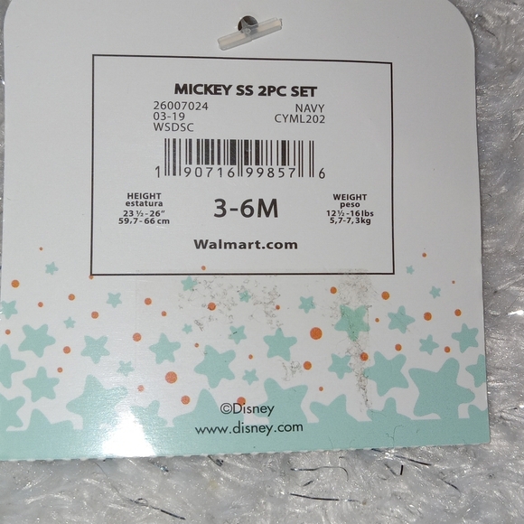 4 for $10 Disney Baby NWT Mickey Mouse 2 piece set - Picture 4 of 6